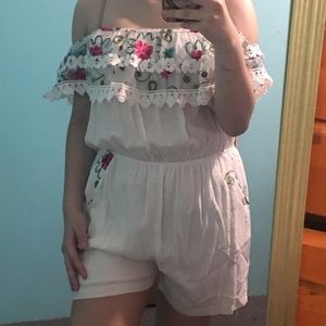 White embroidery romper